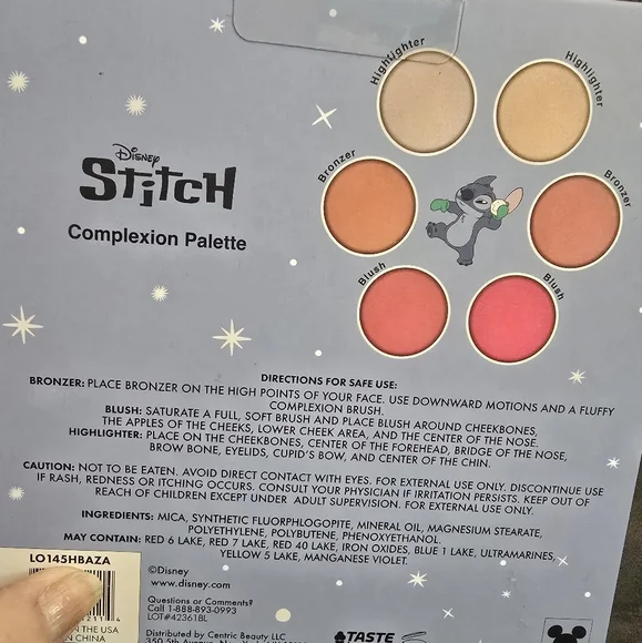 NEW DISNEY STITCH Complexion Palette 6 Shades of Bronzer, Highlighter, Blush - Picture 4 of 12
